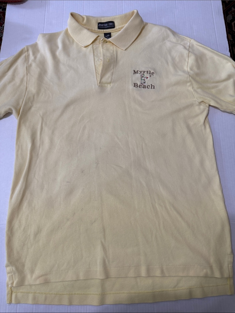 Jonathan Corey Pale Yellow Myrtle Beach Polo Shirt